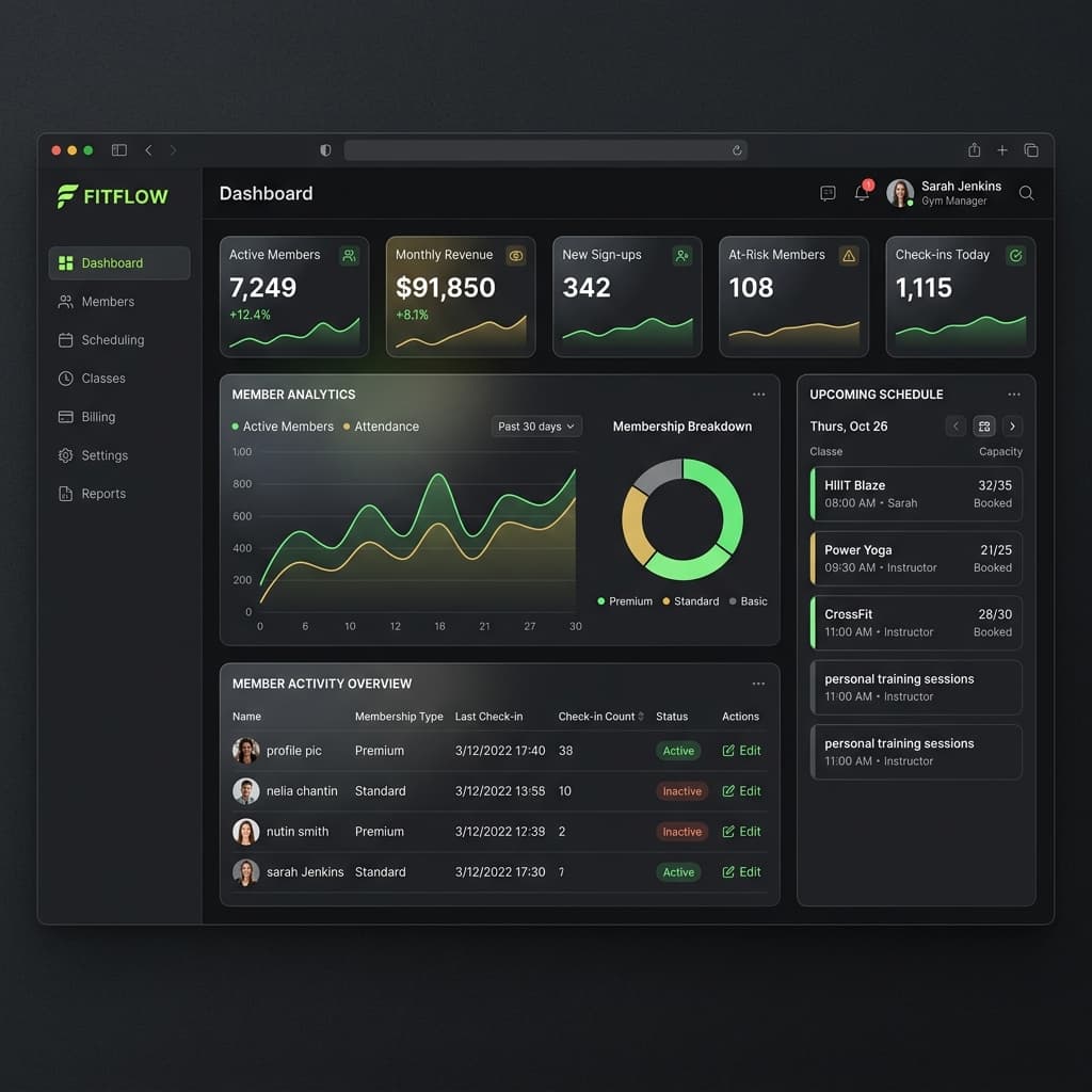 CortexFit Platform interface